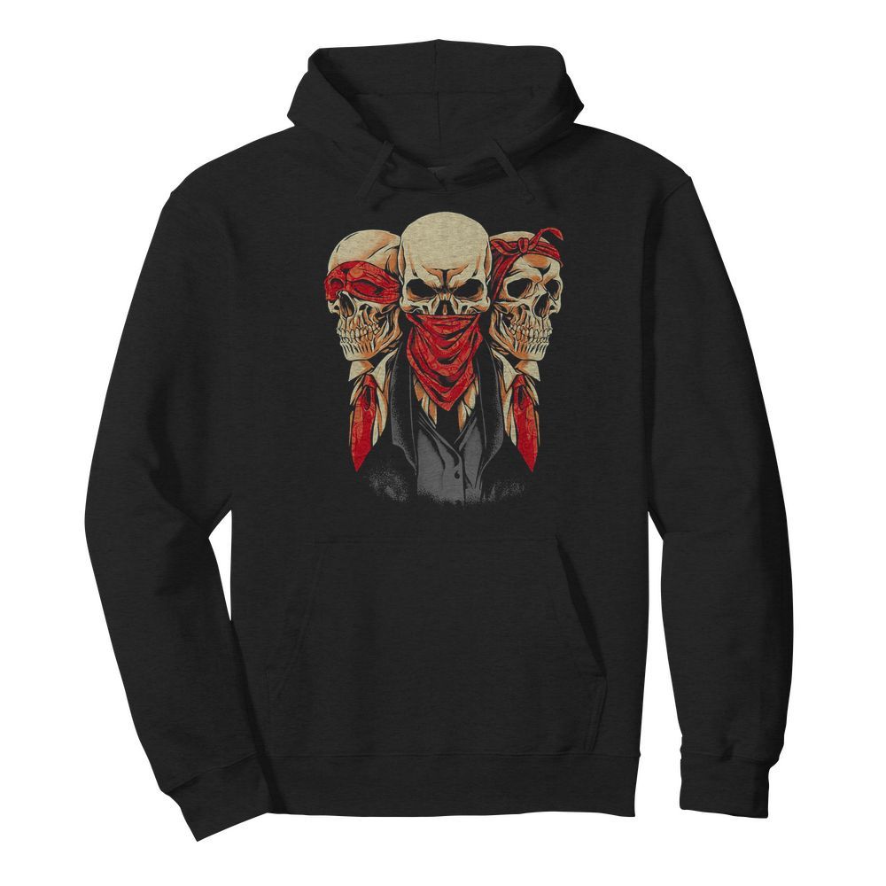 No see no listen no speak skull  Unisex Hoodie