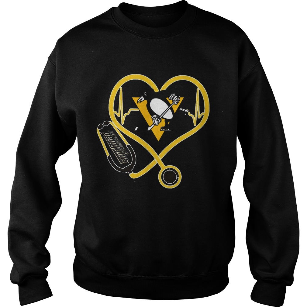 Nurse Stethoscope Love Heartbeat Pittsburgh Penguins  Sweatshirt