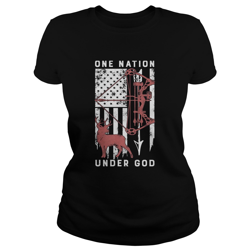 One nation under god American flag veteran  Classic Ladies