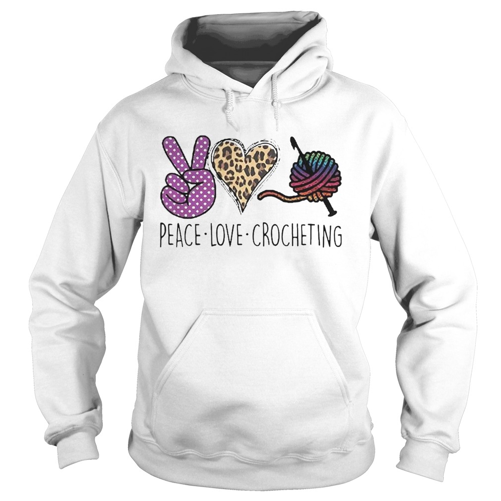 Peace Love Crocheting Leopard  Hoodie