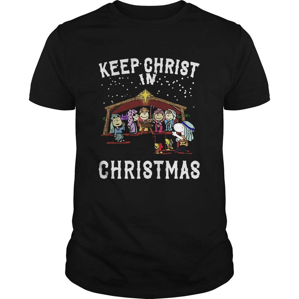 Peanuts Characters Keep Christ In Christmas Snoopy Charlie Brown shirt