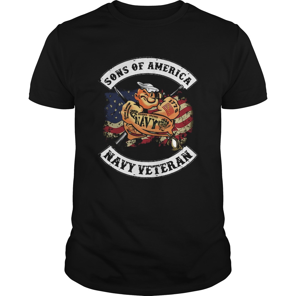 Popeye Sailor Man Son Of American Flag Navy Veteran shirt