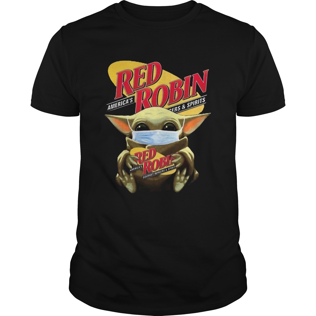 Star Wars Baby Yoda Hug Red Robin Covid19 shirt