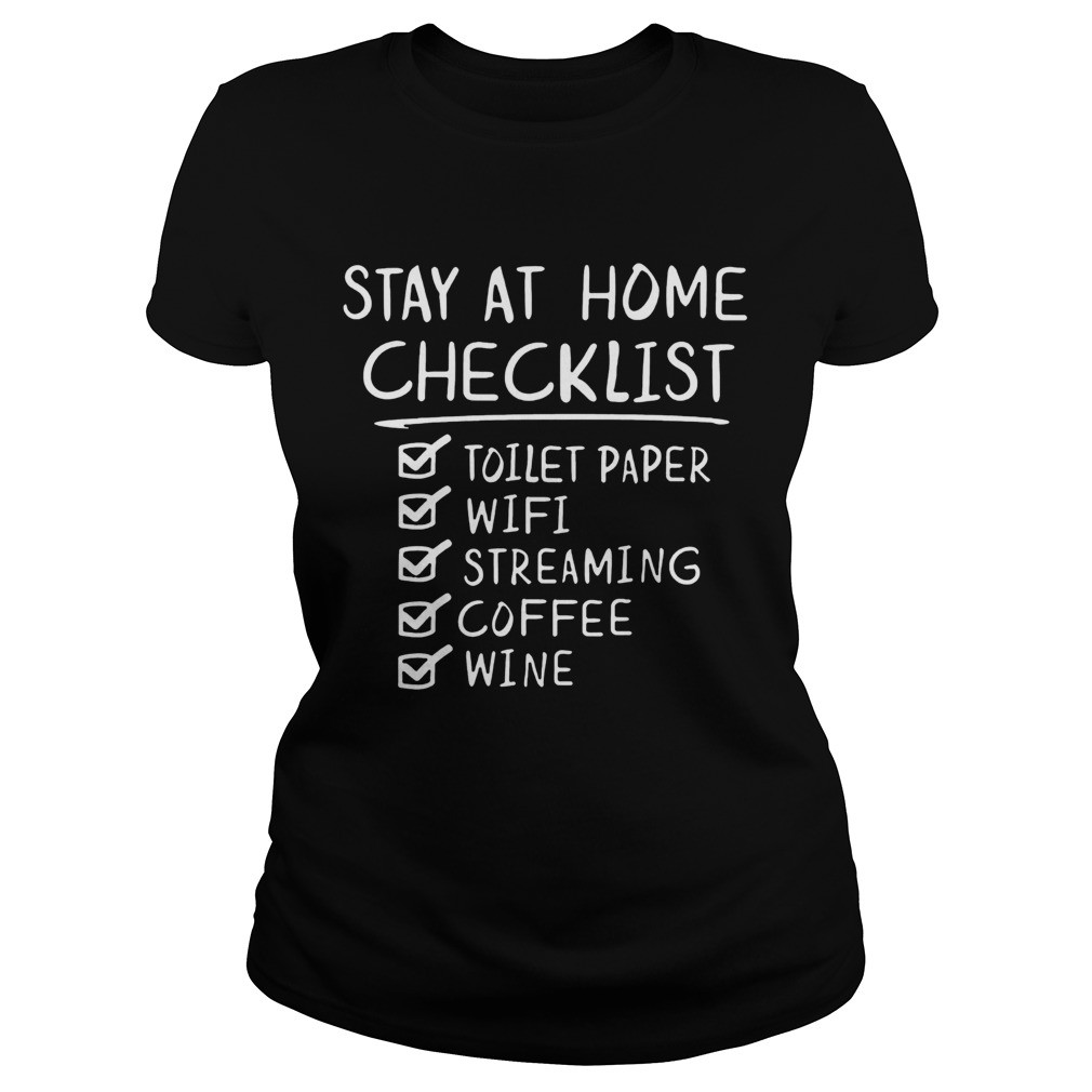 Stay at Home Checklist Funny Letter Print  Classic Ladies