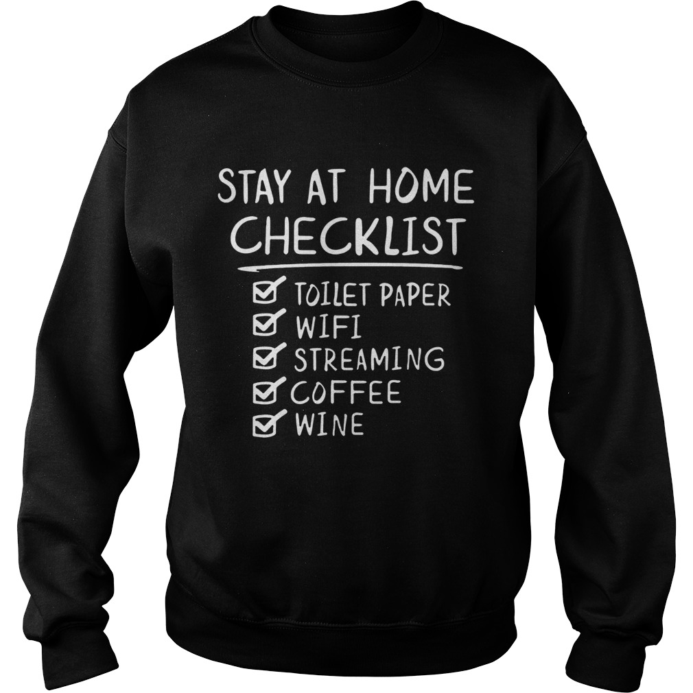 Stay at Home Checklist Funny Letter Print  Sweatshirt