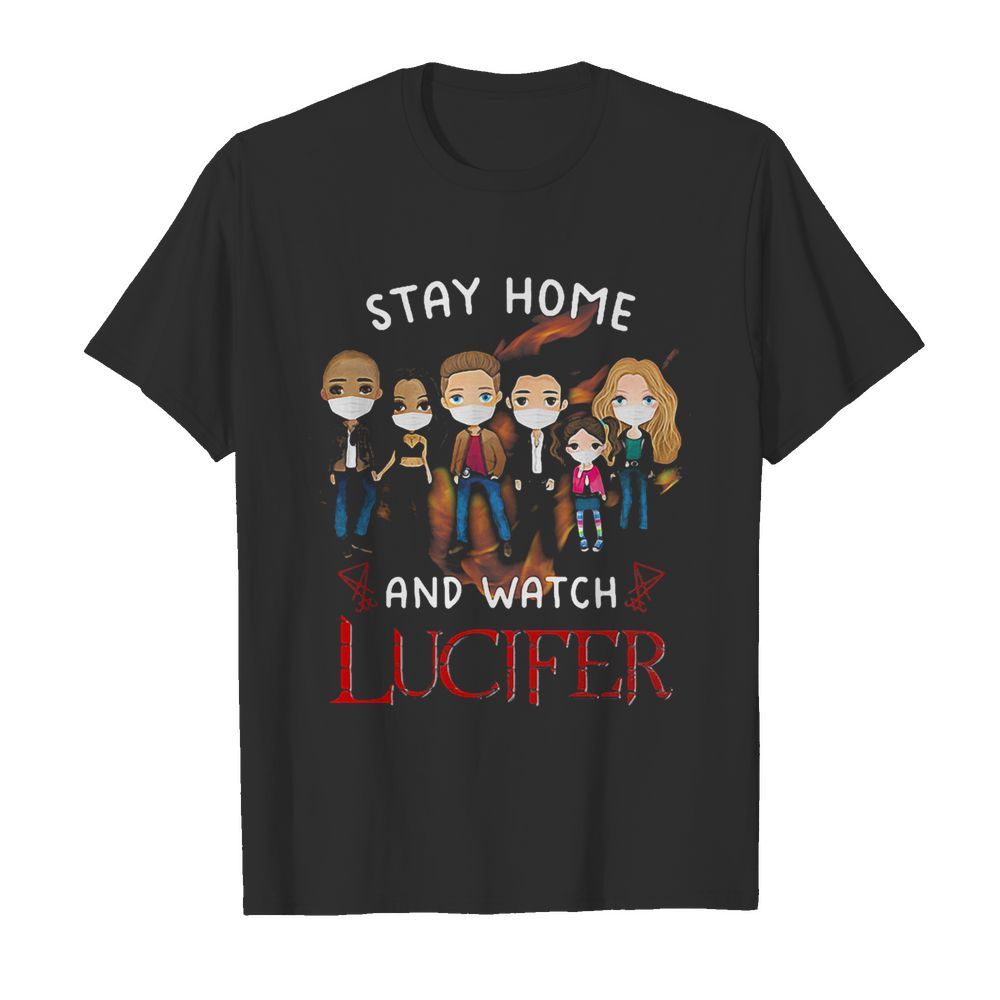 Stay home and watch lucifer characters chibi mask covid-19  Classic Men's T-shirt