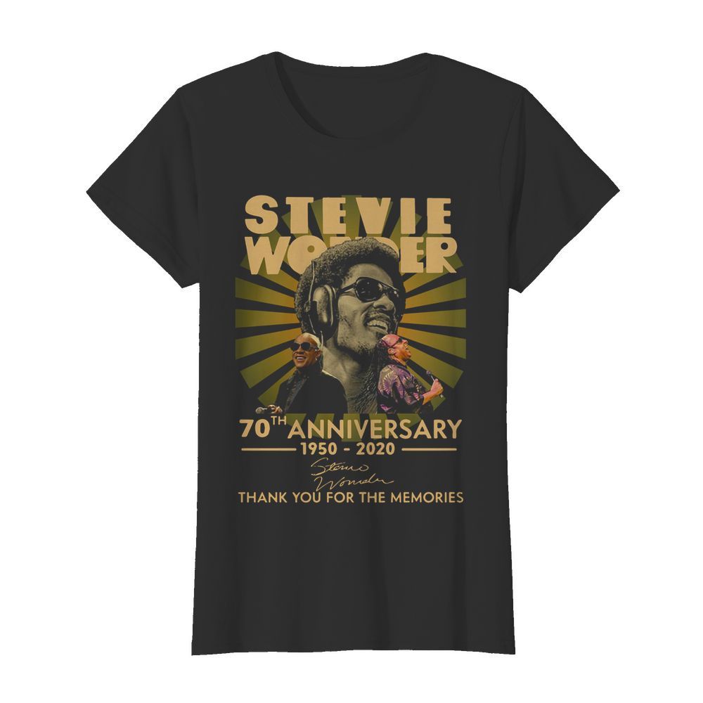 Stevie wonder 70th anniversary 1950-2020 signature thank you for the memories  Classic Women's T-shirt