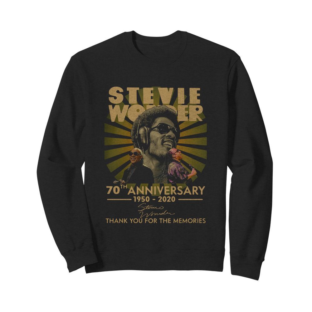 Stevie wonder 70th anniversary 1950-2020 signature thank you for the memories  Unisex Sweatshirt