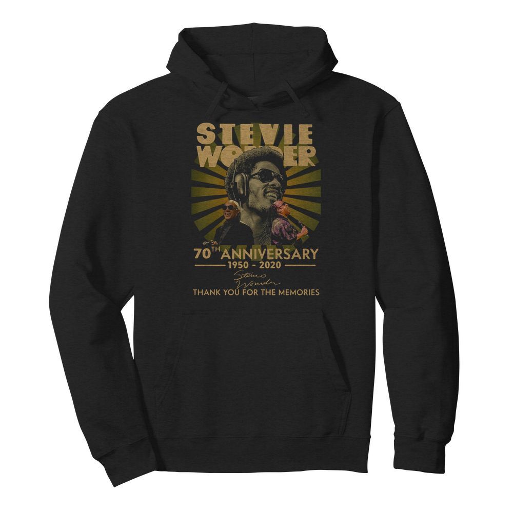 Stevie wonder 70th anniversary 1950-2020 signature thank you for the memories  Unisex Hoodie