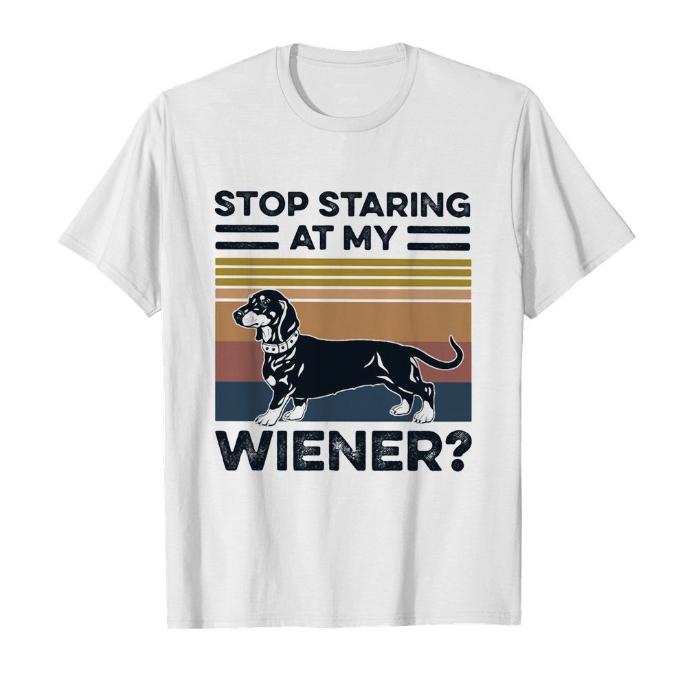 Stop staring at my wiener dog vintage  Classic Men's T-shirt