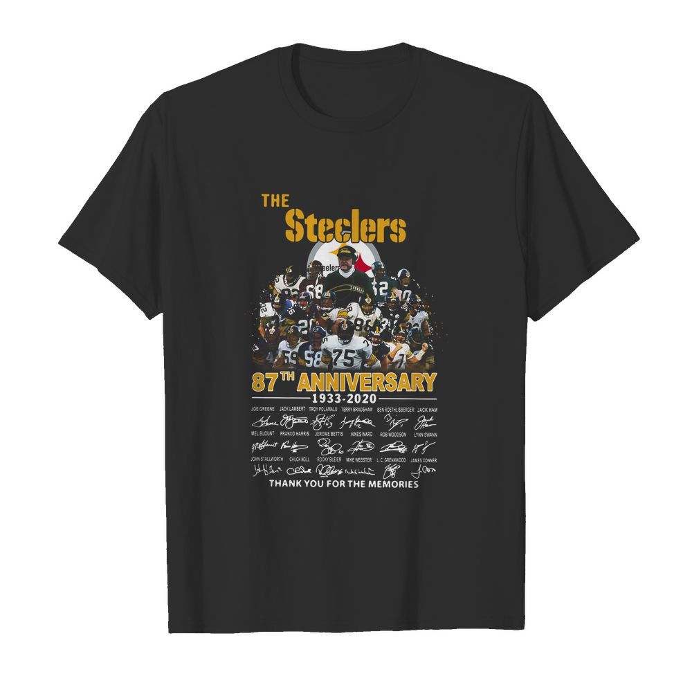 The Pittsburgh Steelers 87th Anniversary 1933-2020 Signatures Thank You For The Memories shirt