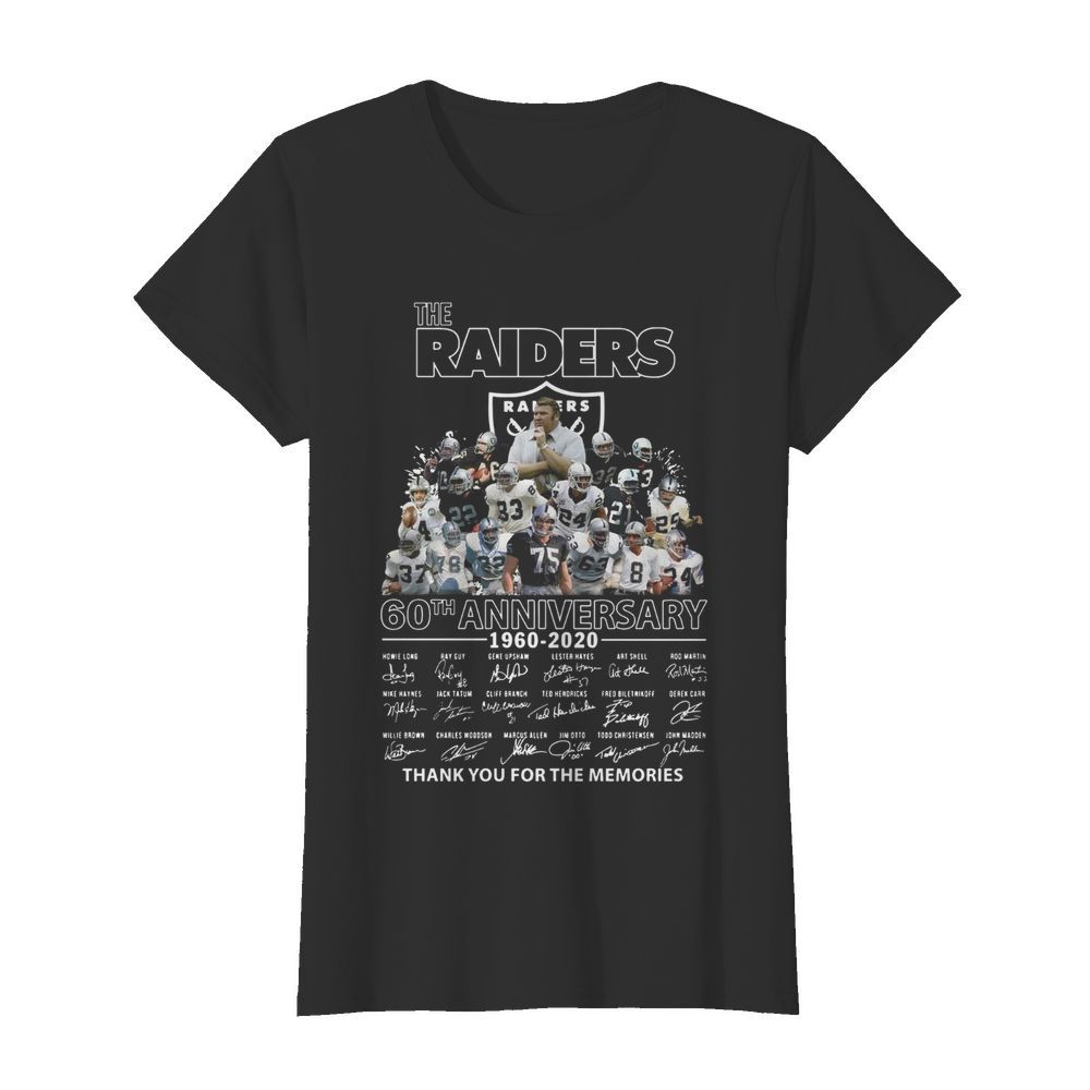 The Raiders 60th Anniversary 1960-2020 Thank You For The Memories  Classic Women's T-shirt