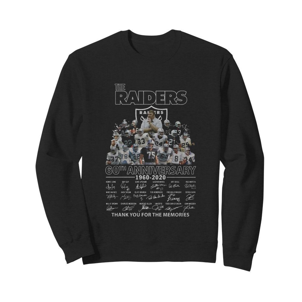 The Raiders 60th Anniversary 1960-2020 Thank You For The Memories  Unisex Sweatshirt