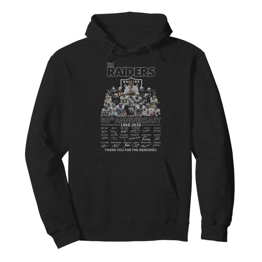 The Raiders 60th Anniversary 1960-2020 Thank You For The Memories  Unisex Hoodie