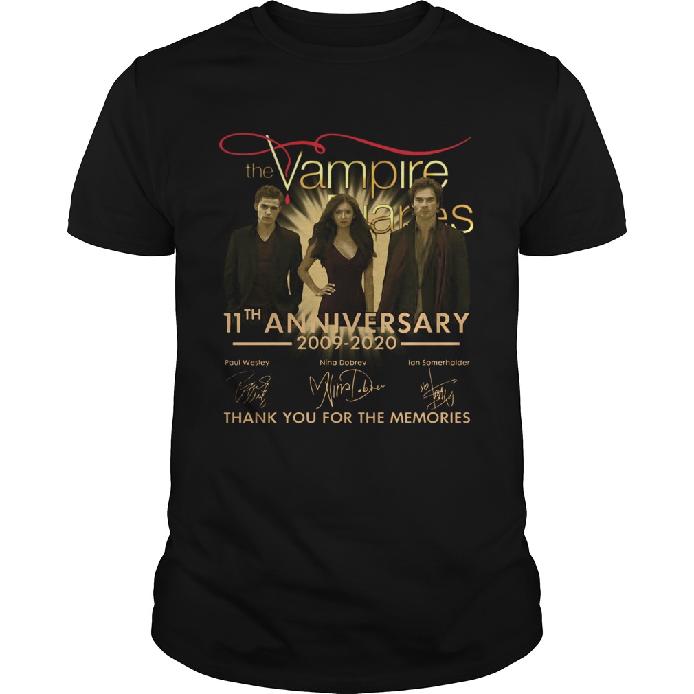 The Vampire Diaries 11th Anniversary 20092020 Signatures Thank You For The Memories shirt