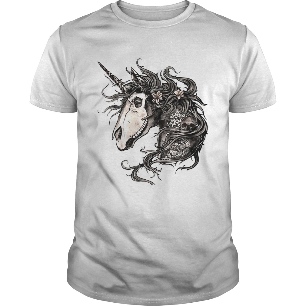 Unicorn Skull Flower  Unisex