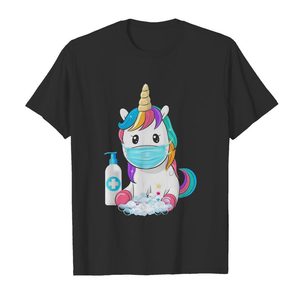 Unicorn mask hand wash shirt