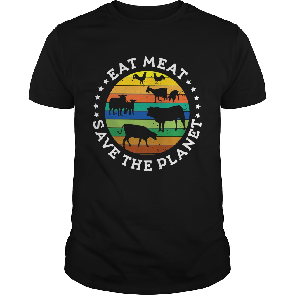 Vintage Eat Meat Save The Planet shirt