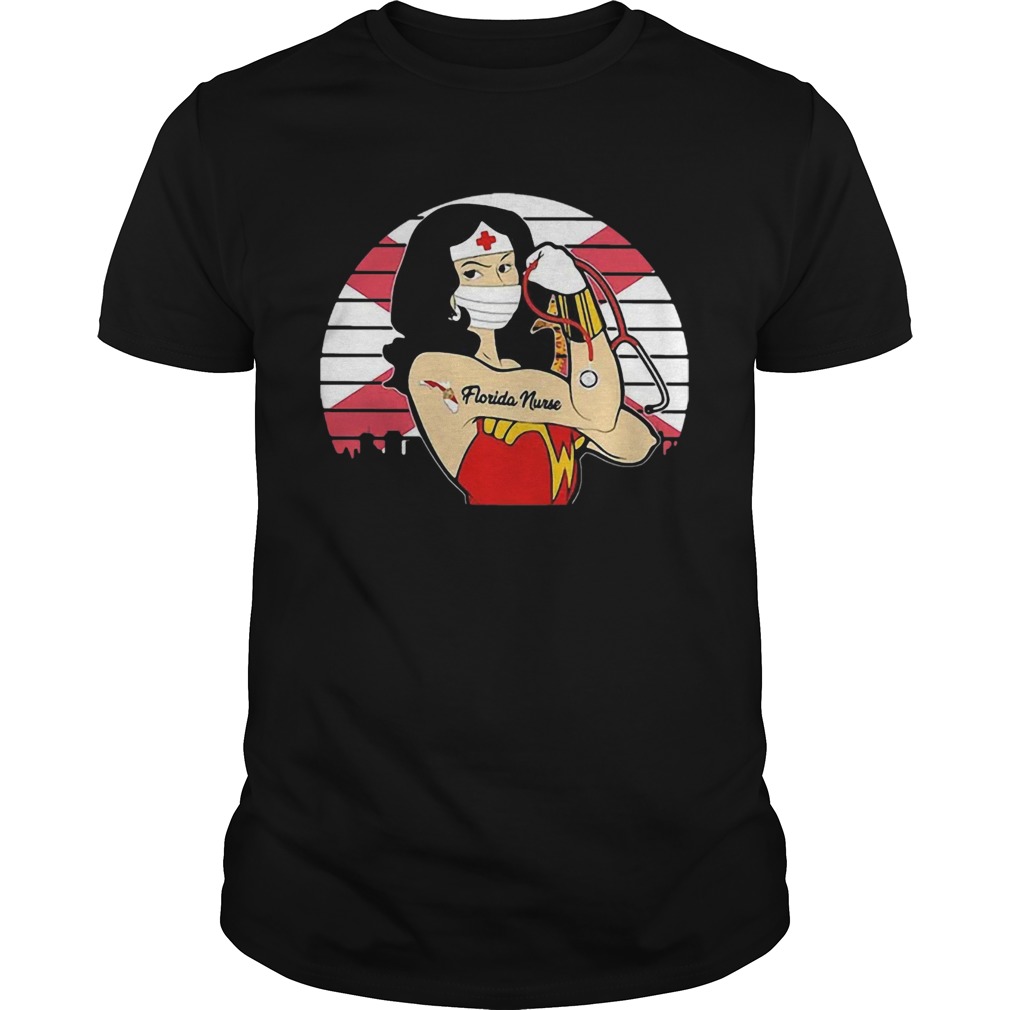 Vintage Wonder Woman Tattoos Florida Nurse COVID19 shirt