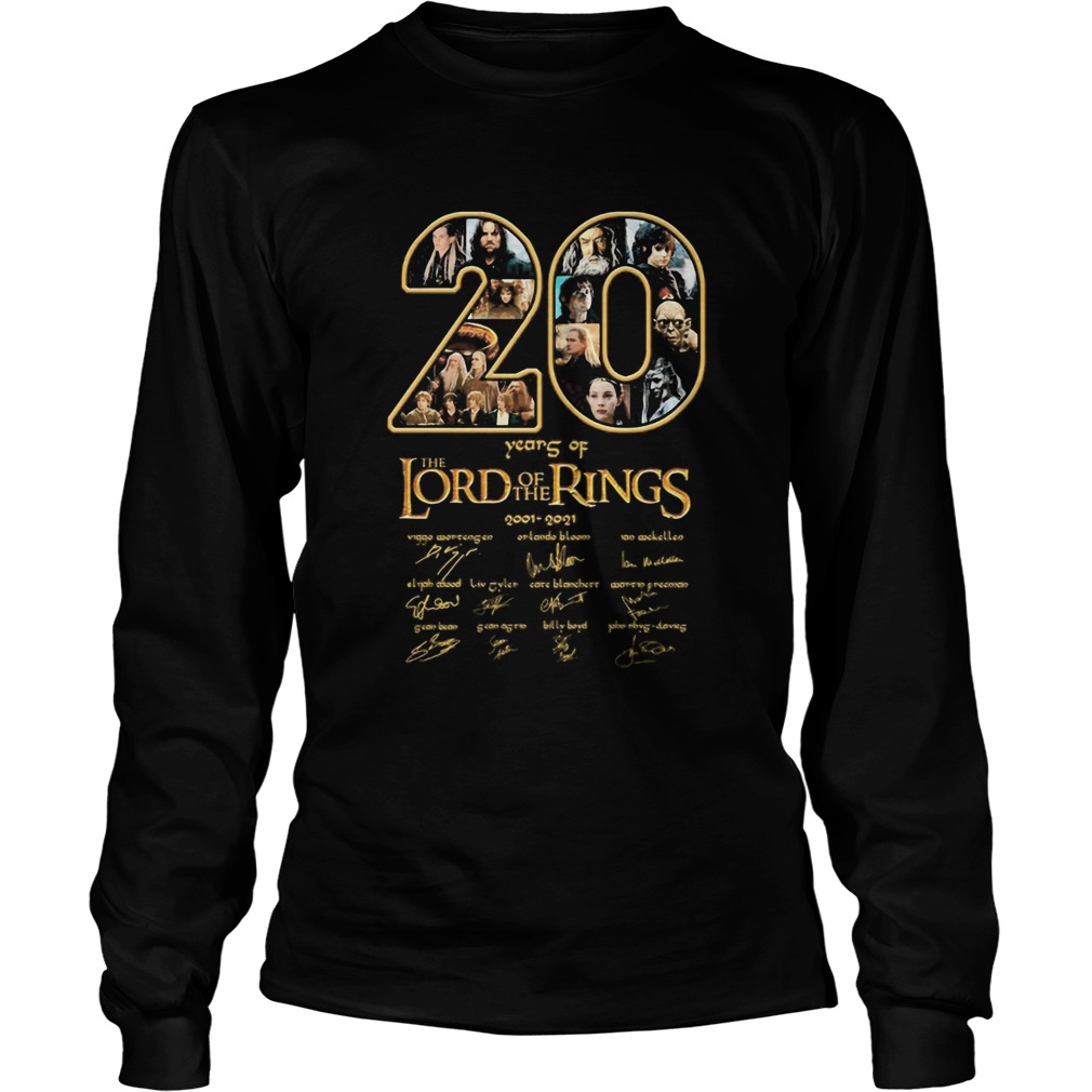 20 years of the lord of the rings 2001 2021 signatures  Long Sleeve