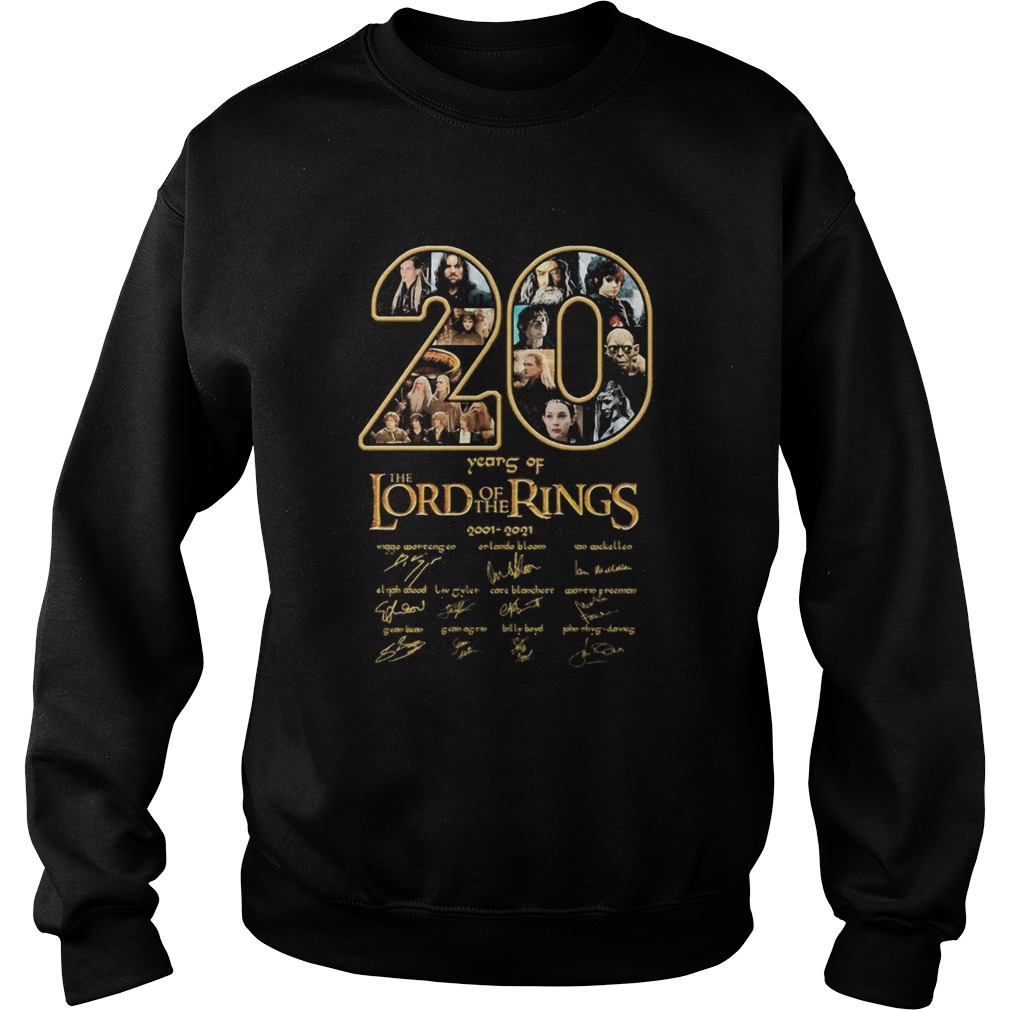 20 years of the lord of the rings 2001 2021 signatures  Sweatshirt