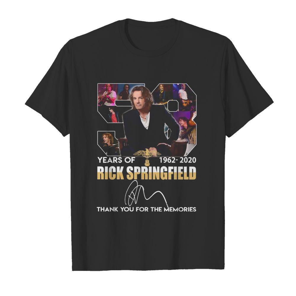 53 Years Of 1962 2020 Rick Springfield Thank You For The Memories shirt