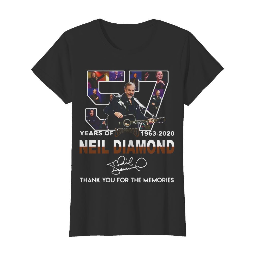 57 Years Of Neil Diamond 1963-2020 Signature Thank You For The Memories  Classic Women's T-shirt