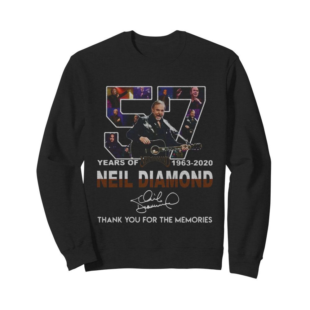 57 Years Of Neil Diamond 1963-2020 Signature Thank You For The Memories  Unisex Sweatshirt