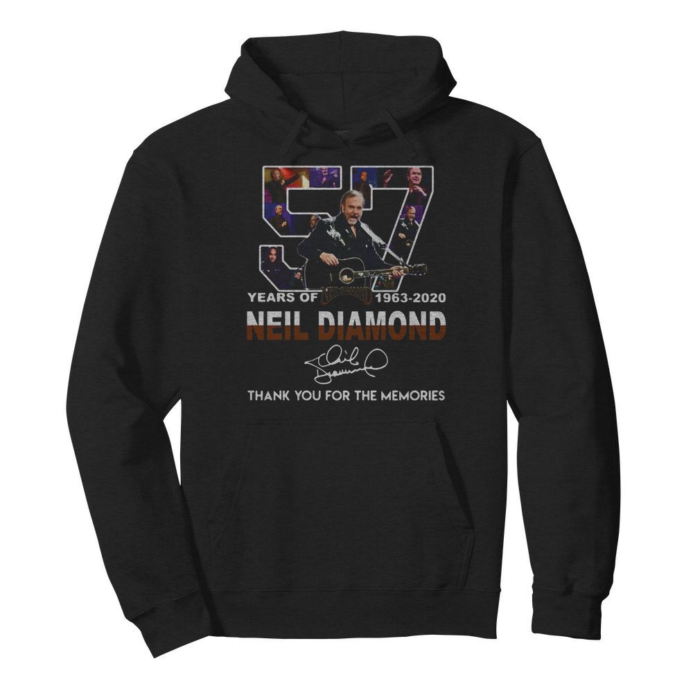 57 Years Of Neil Diamond 1963-2020 Signature Thank You For The Memories  Unisex Hoodie