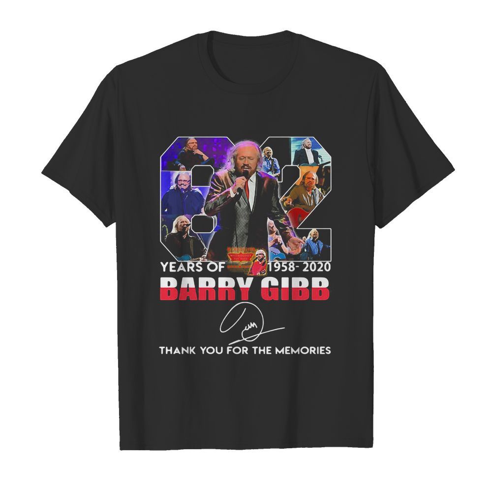 82 years of 1958 2020 barry gibb thank you for the memories signature shirt