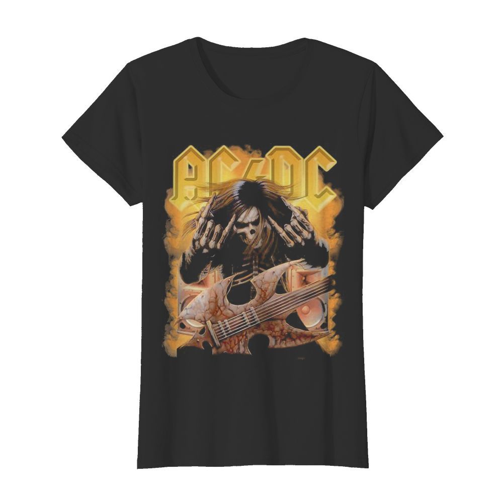 ACDC Rock Band Skull  Classic Women's T-shirt