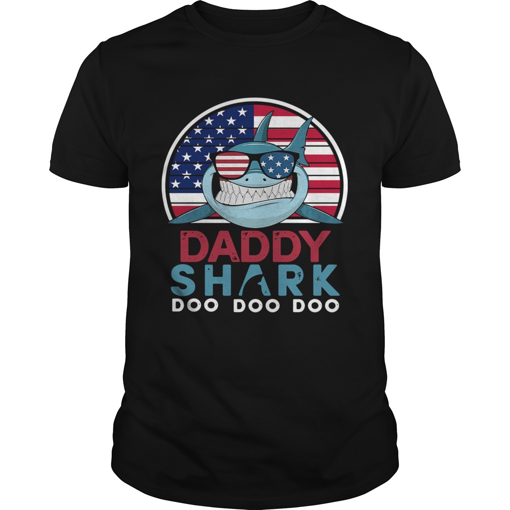 America Flag Daddy Shark Doo Doo Doo  Unisex