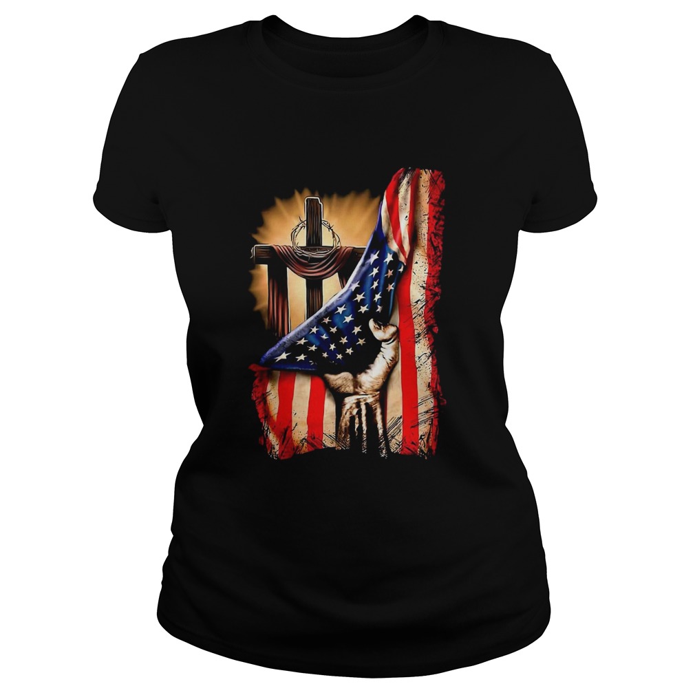 American Flag Cross  Classic Ladies