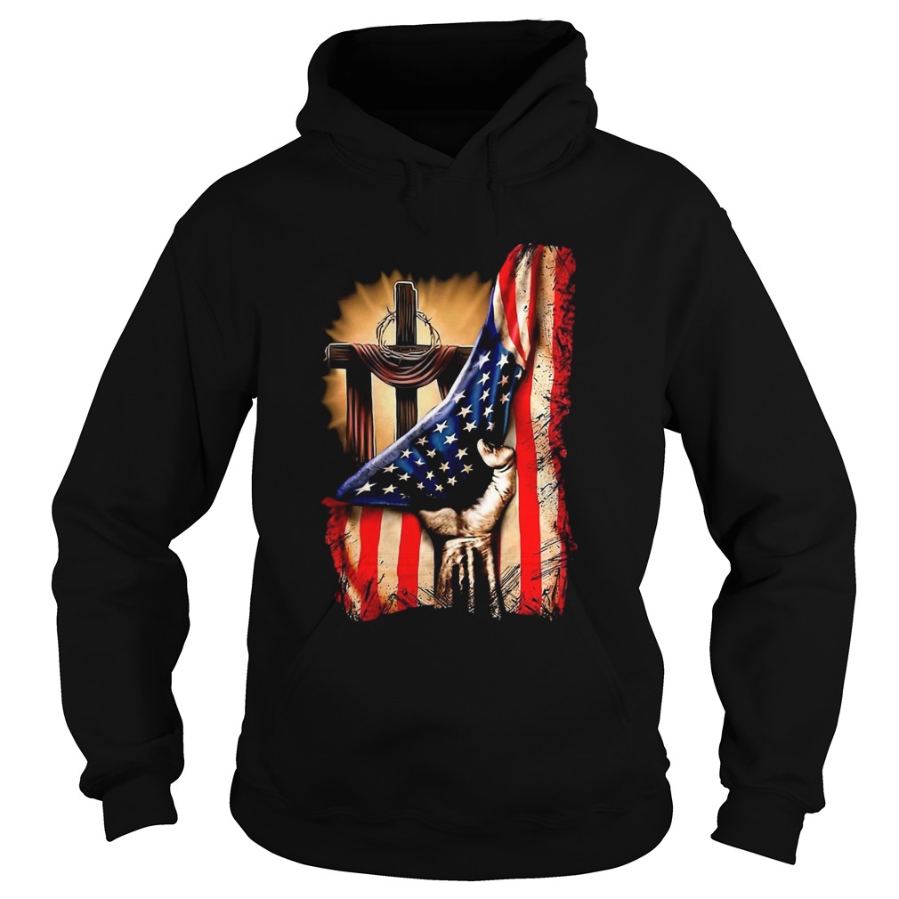 American Flag Cross  Hoodie