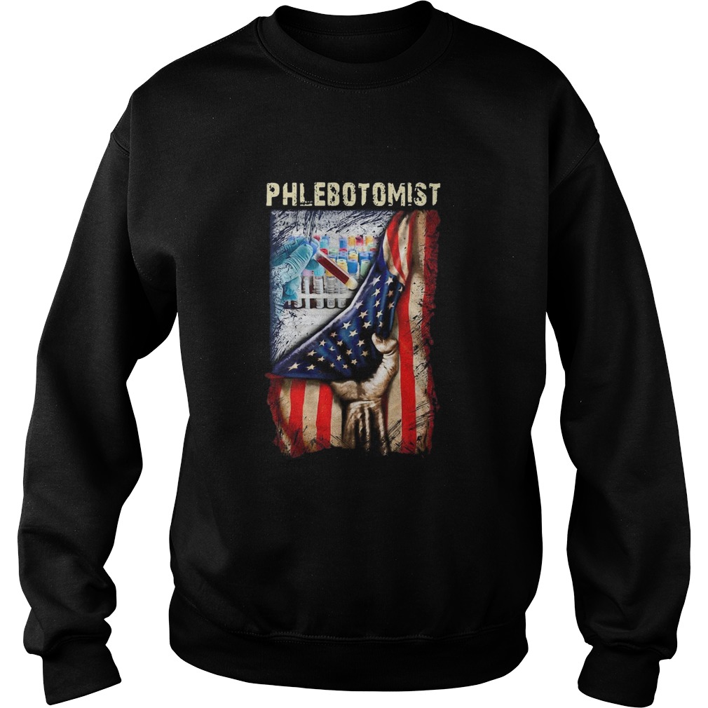 American Flag Proud Phlebotomist Corona  Sweatshirt