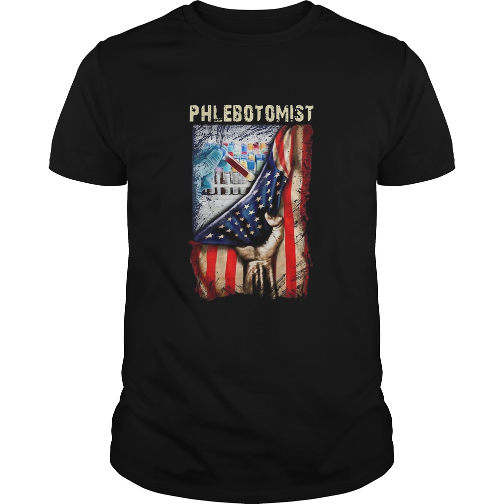 American Flag Proud Phlebotomist Corona shirt