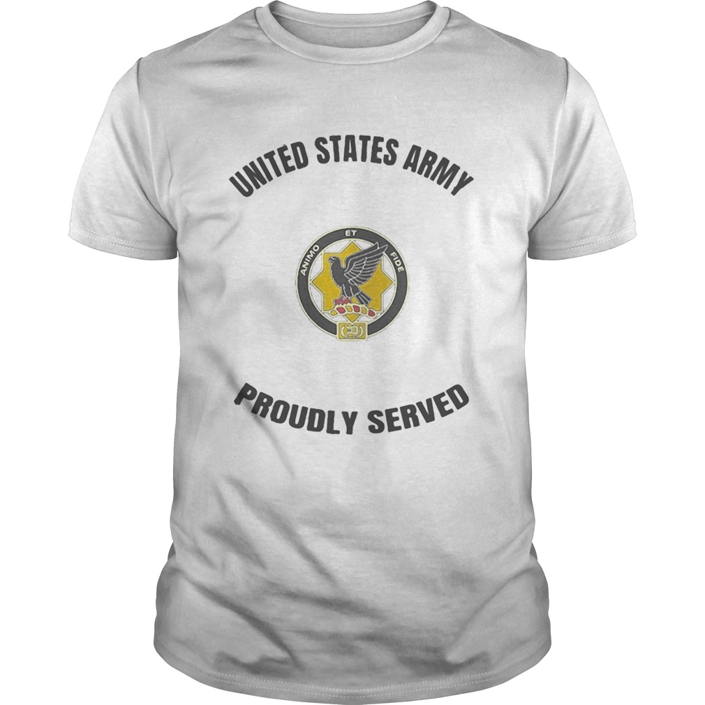 Animo et fide logo united states army proudly served shirt