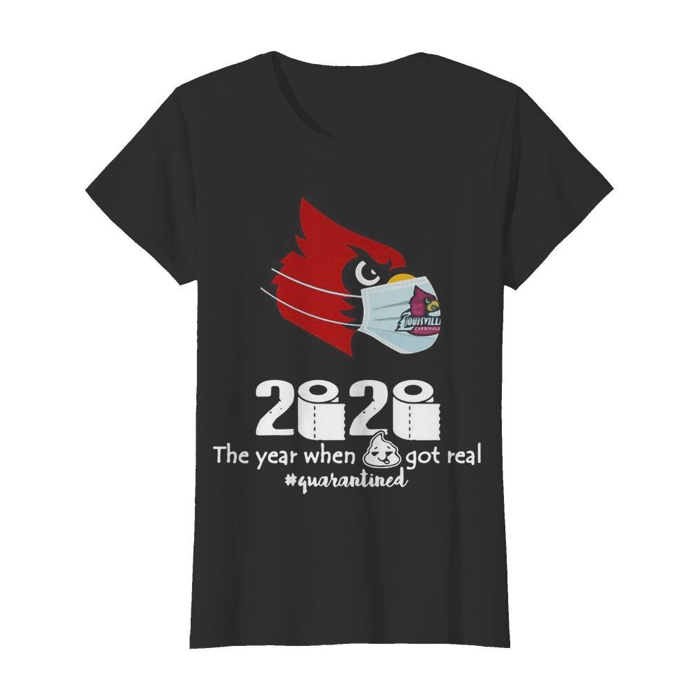 Arizona Cardinals Mask 2020 The Year When Shit Got Real Quarantined  Classic Women's T-shirt