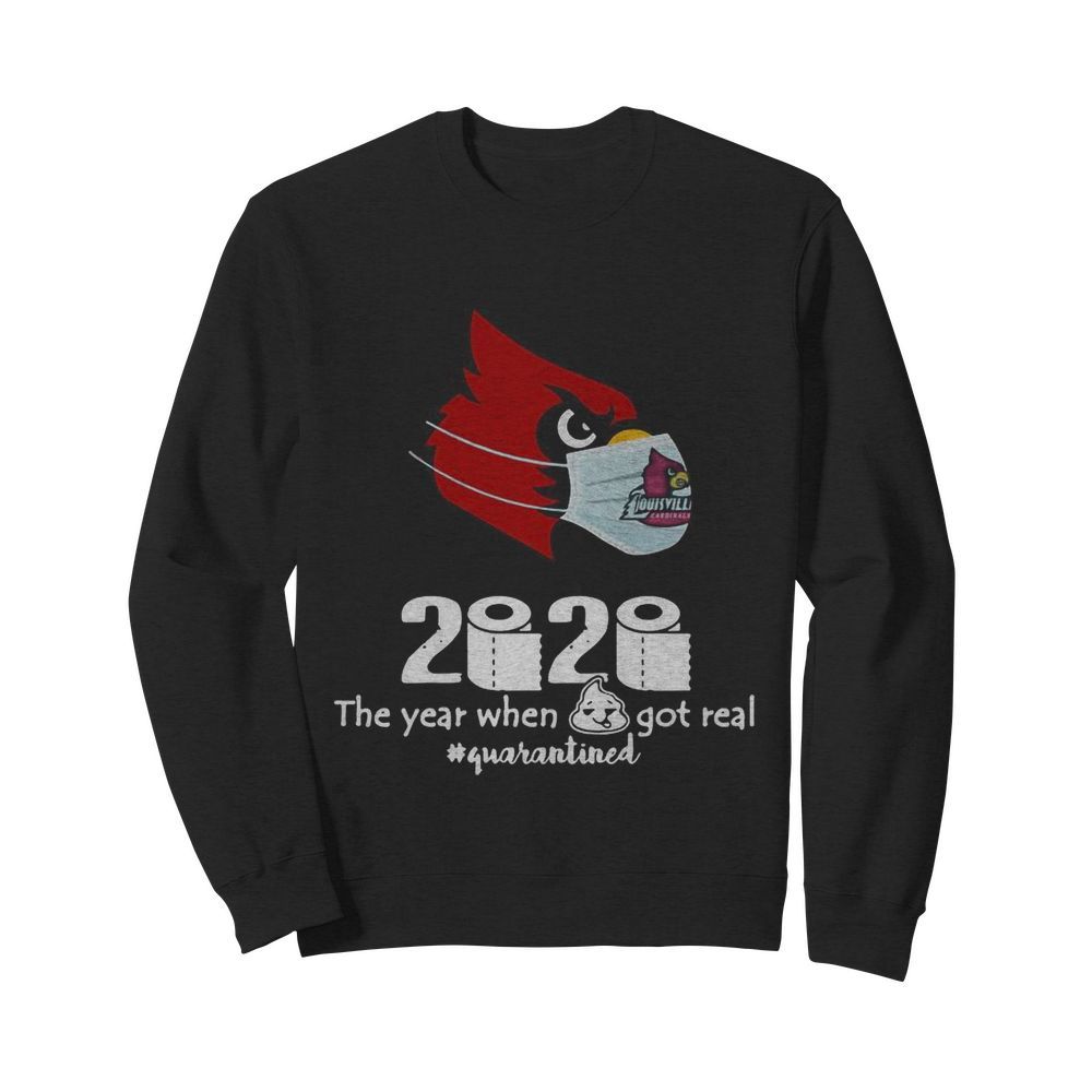 Arizona Cardinals Mask 2020 The Year When Shit Got Real Quarantined  Unisex Sweatshirt