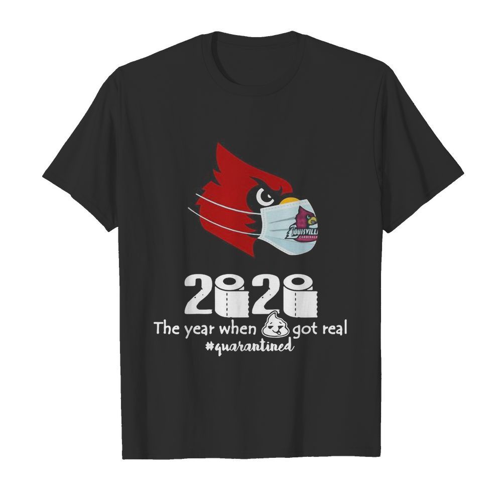 Arizona Cardinals Mask 2020 The Year When Shit Got Real Quarantined  Classic Men's T-shirt