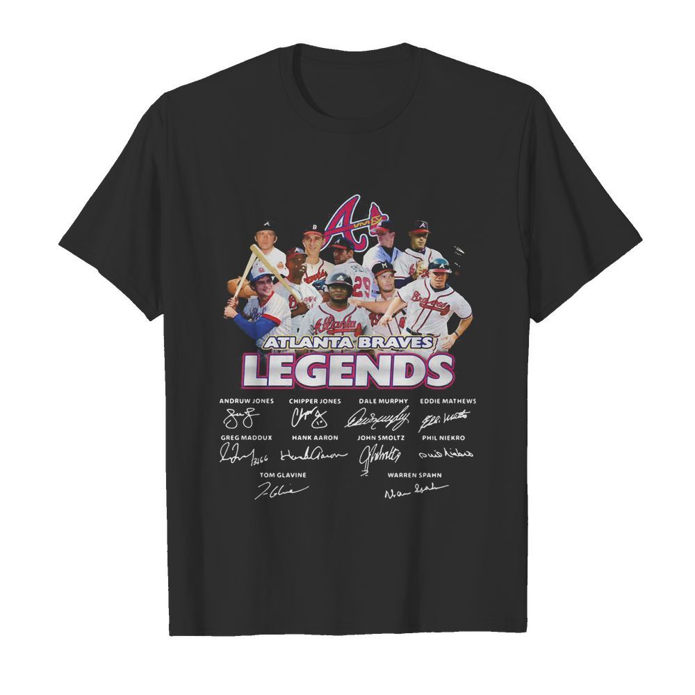 Atlanta braves legends baseball team signatures shirt