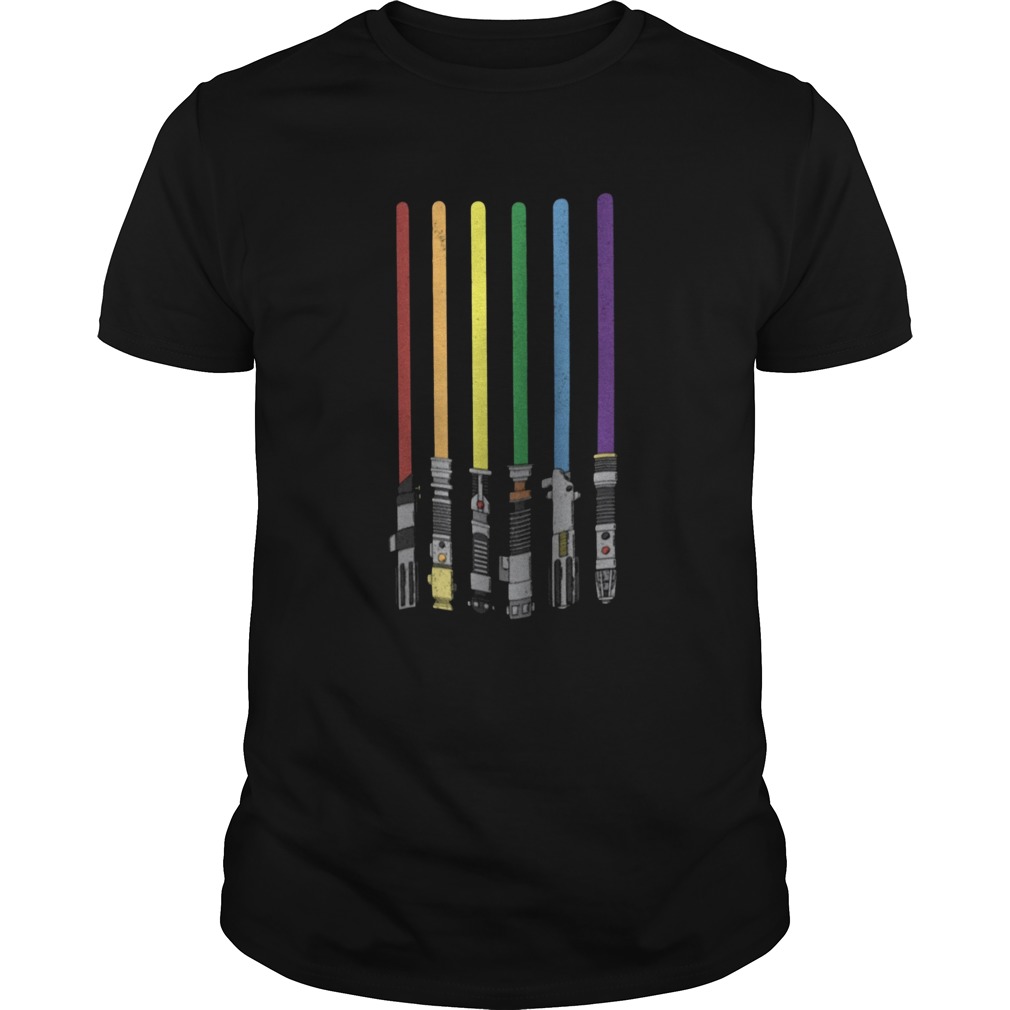 Awesome Lgbt Flag Light Swords Star War shirt