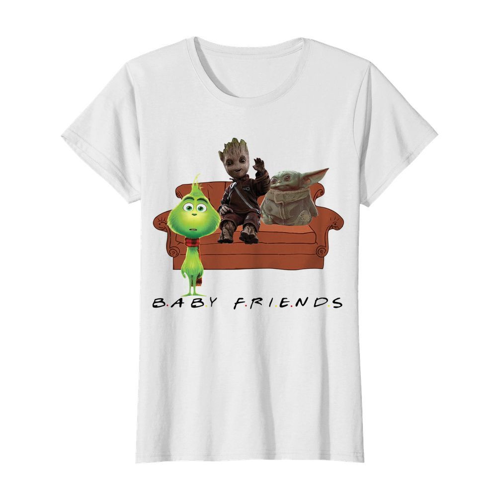 Baby Friends Baby Yoda Baby Grinch and Baby Groot  Classic Women's T-shirt