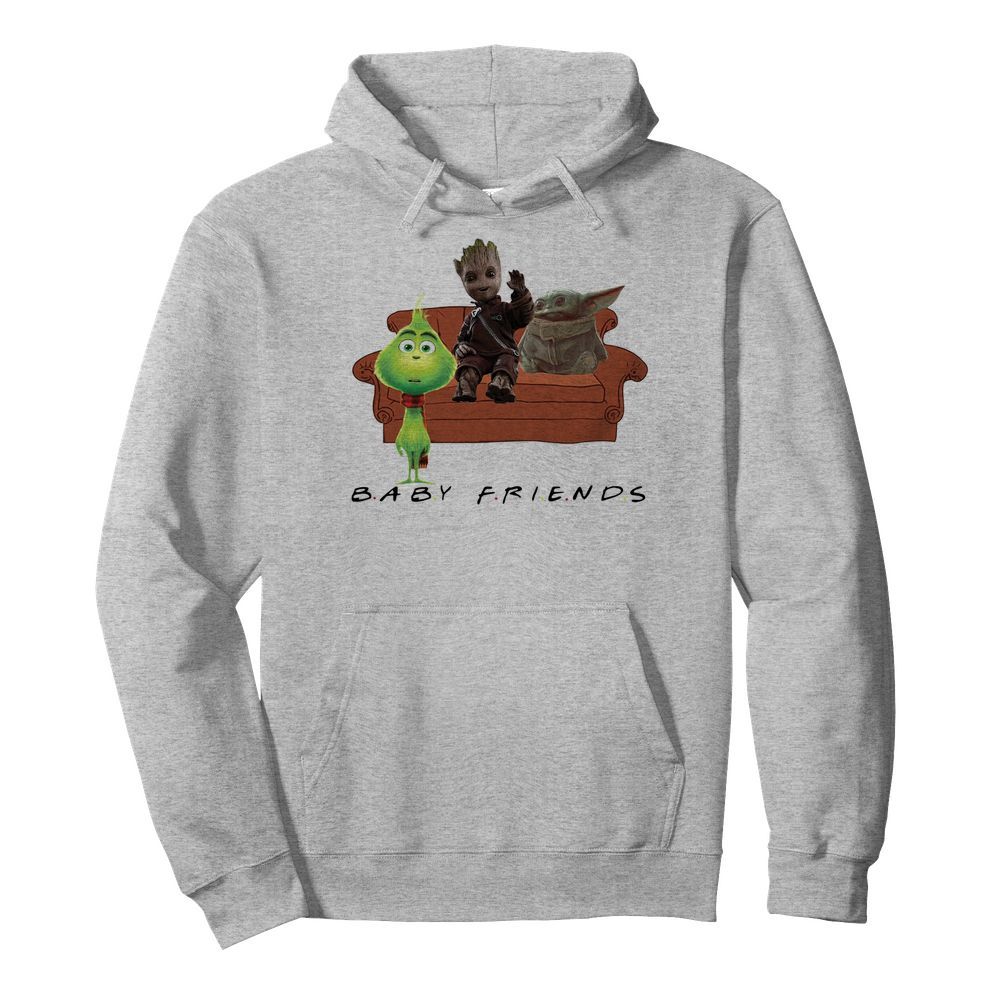 Baby Friends Baby Yoda Baby Grinch and Baby Groot  Unisex Hoodie