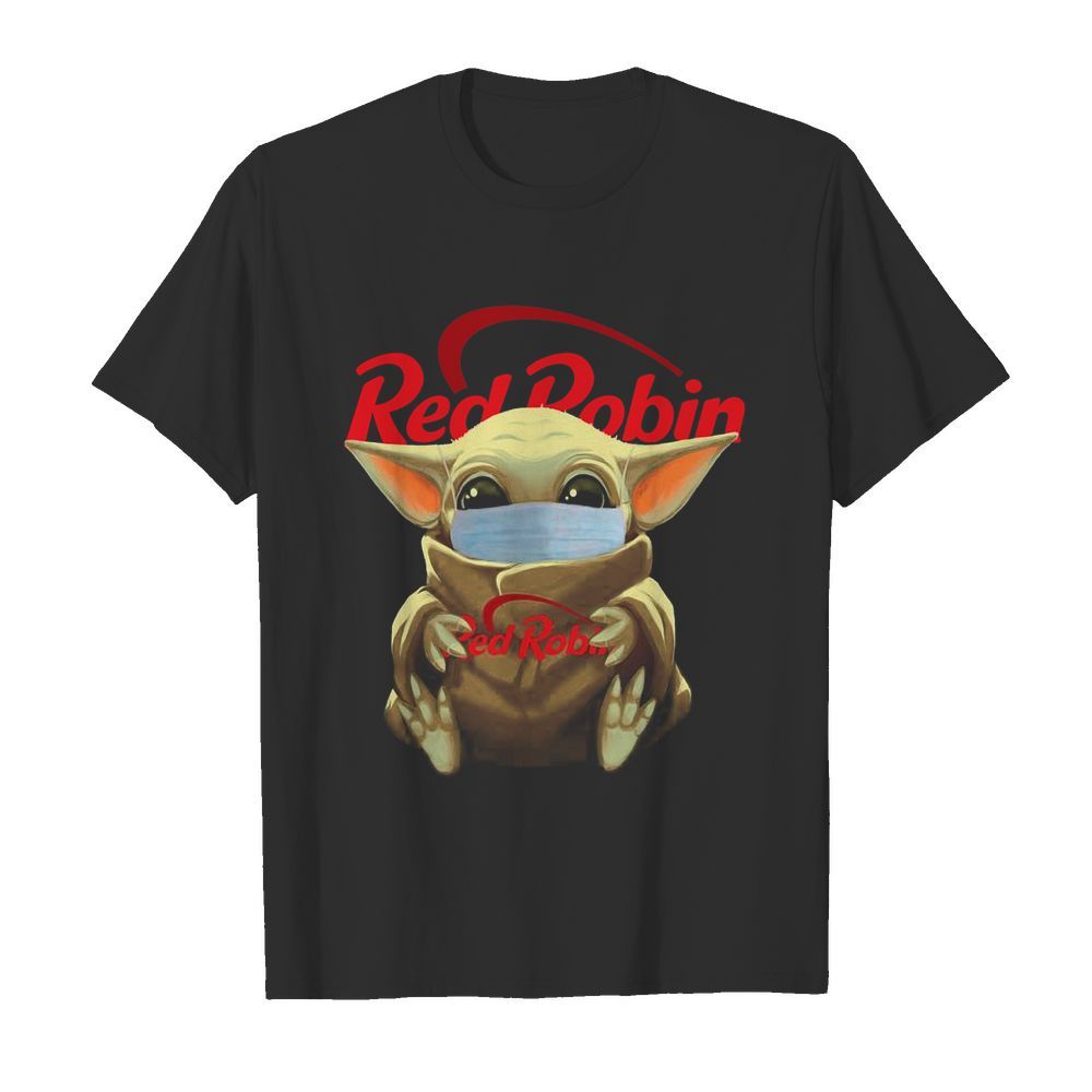 Baby Yoda Face Mask Hug Red Robin shirt