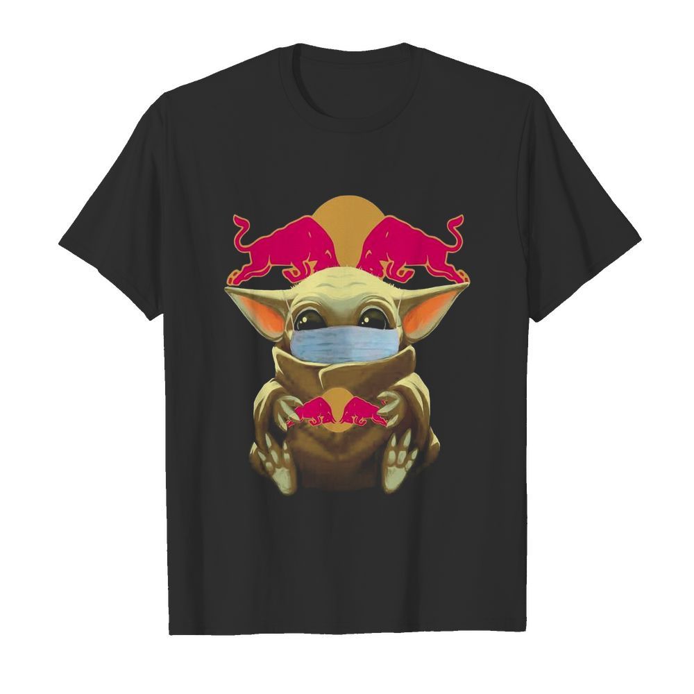 Baby Yoda Face Mask Hug Redbull shirt