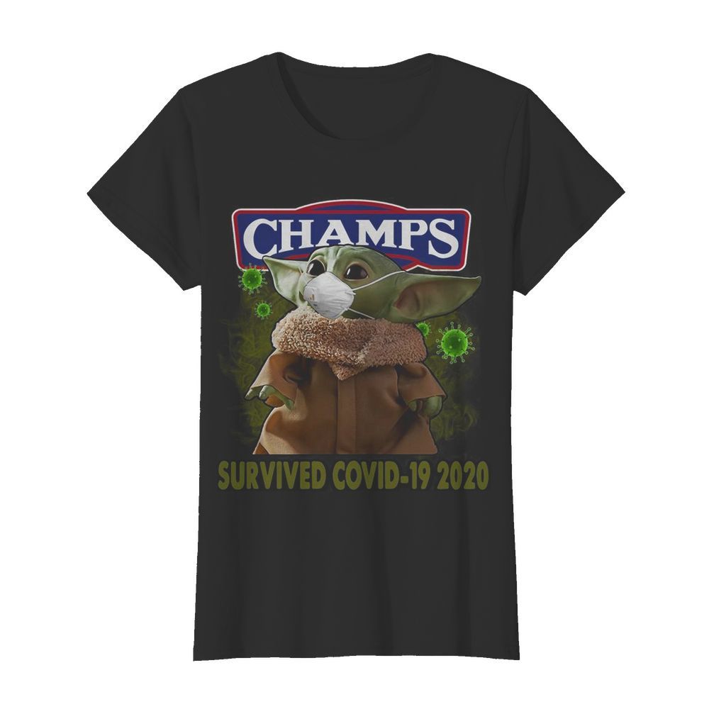 Baby Yoda Mask Champs Survived Covid 19 2020  Classic Women's T-shirt