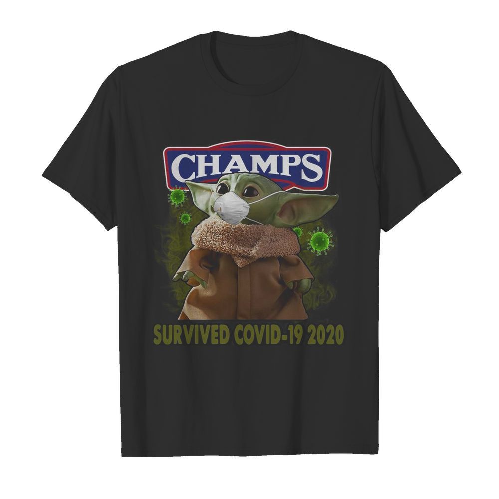 Baby Yoda Mask Champs Survived Covid 19 2020  Classic Men's T-shirt