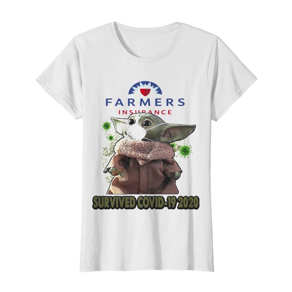 Baby Yoda Mask Farmers Insurance Survived Covid 19 2020  Classic Women's T-shirt