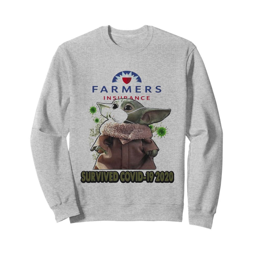 Baby Yoda Mask Farmers Insurance Survived Covid 19 2020  Unisex Sweatshirt